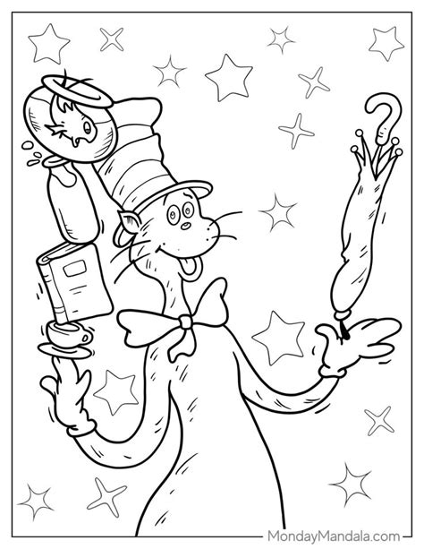 Cat In The Hat Coloring Pages Free Pdf Printables In Dr