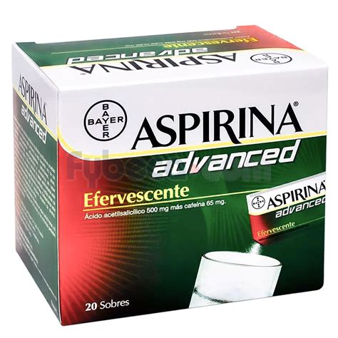 Aspirina Advance Efervescente 500 Mg 65 Mg Unidad Fybeca