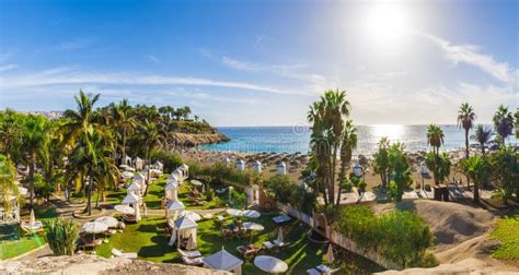 El Duque Beach at Costa Adeje. Tenerife Stock Photo - Image of playa ...