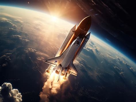 Premium Ai Image Space Shuttle Taking Off Into The Sky Created With