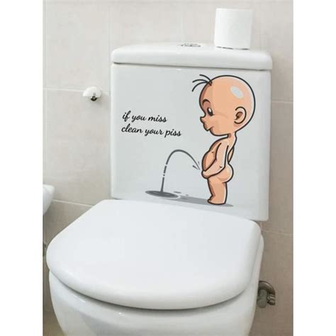 Sticker Autocollant De Abattant Toilette Wc Enfant If You Miss Clean Your Piss Cdiscount Jeux