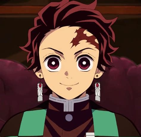 Tanjiro Anime Character With Red Hair And Big Eyes