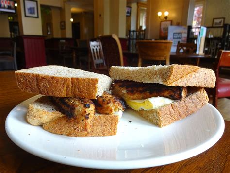 Vegetarian Sausage And Egg Sandwich At The Flag Watford Flickr