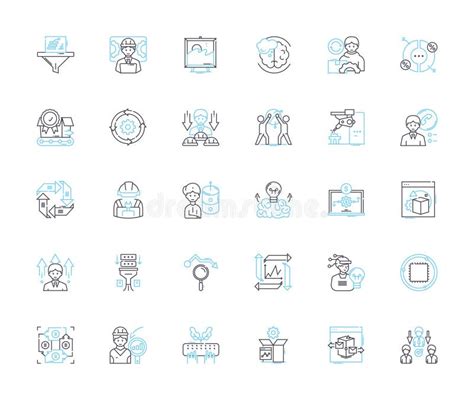 时间跟踪线性图标集 高效率工作效率时钟管理工时单锁定线 向量例证 插画 包括有 进展 开发票 275861335