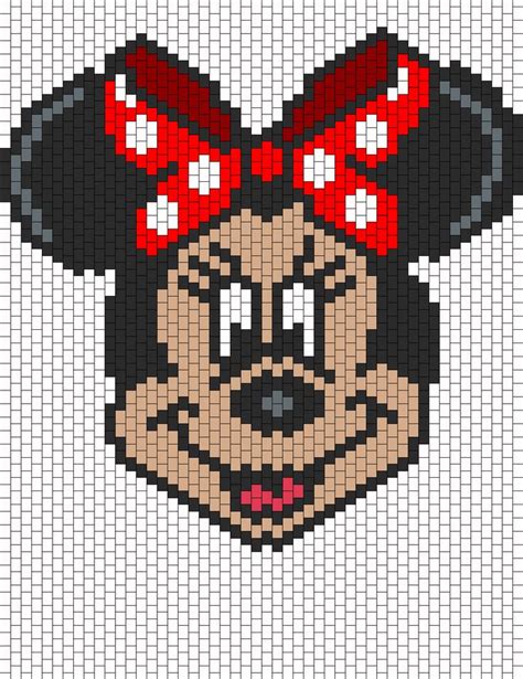 Minnie Mouse Bead Pattern Disney Cross Stitch And Bead Patterns