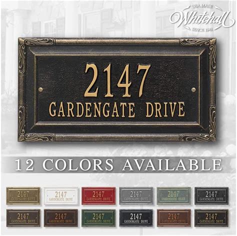 Amazon Whitehall Personalized Cast Metal Address Plaque The