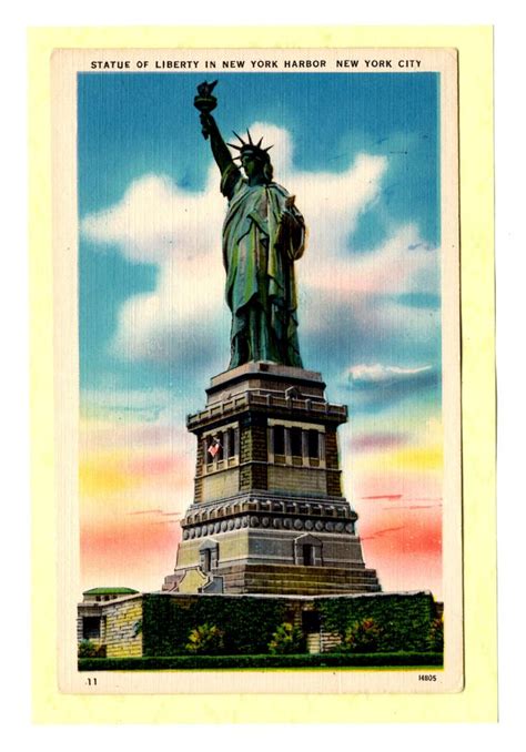 Statue of Liberty, NYC - antique travel postcard - on saving this file ...