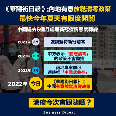 【商業熱話】《華爾街日報》：內地有意放鬆清零政策，最快今年夏天開關 Business Digest Line Today