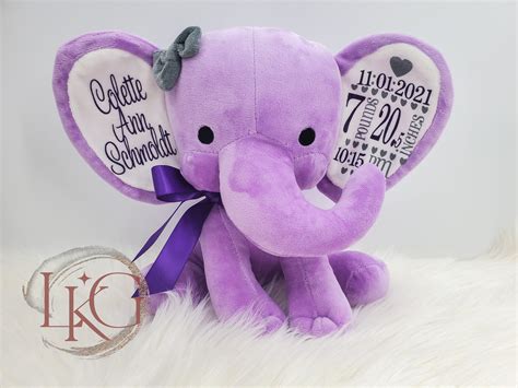 Toys Stuffed Animals & Plushies Toys & Games Birth Keepsake Elephant ...