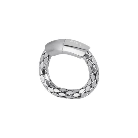 Light Shiny Stainless Steel Ring With Bilux Elements Tj2144 Breil Official