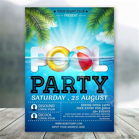 Pool Party Invitations Digital | Bobotemp