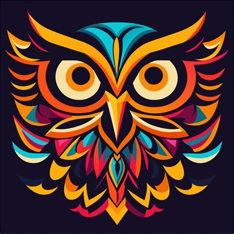 Premium Vector | The art of wisdom colorful owl eps portrait