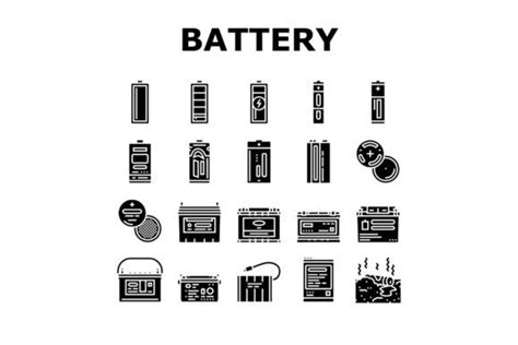 Battery Power Energy Electric Car Icons Graphic By Stockvectorwin