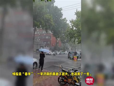 果然视频 立秋后第一场雨！周末济南突降大雨，情报员现场直击 济南市 新浪新闻