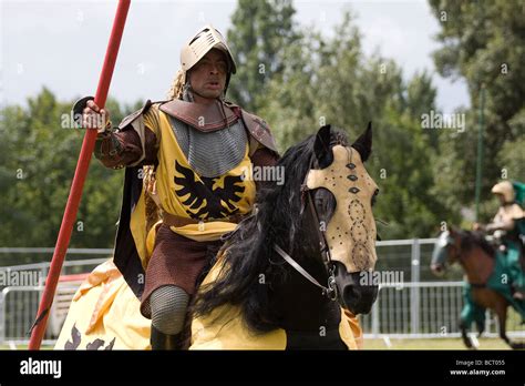 Yellow Knight Joust Medieval Jousting Lance Horse Lambeth Country Show