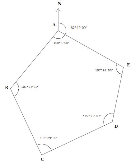 Solved The Traverse Diagram Of Figure Below Is Abstract For Chegg