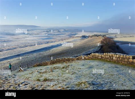 Early Morning Mist On Cawfield Crags Near Thorny Doors Hadrian S Wall