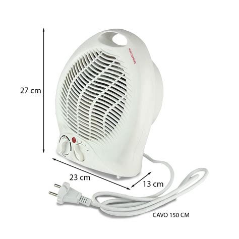 Termoventilatore Da Bagno Bianco 2000W Scaldino Scaldabagno