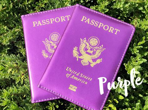 Blue And Purple Passport Covers Travel Passport Holder Purple Etsy