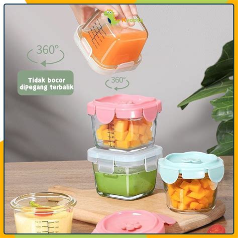 Jual Kyopta Tempat Mpasi Kaca Wadah Mpasi Kaca Baby Food Container