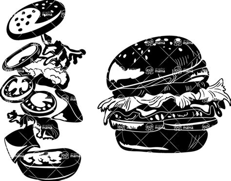 Vector Silhouettes Mega Bundle 1000 Graphics Vector Burger