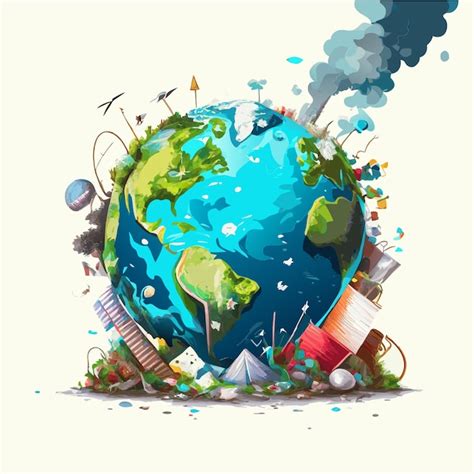 Premium Vector | Planet Earth in Peril Pollution Illustration