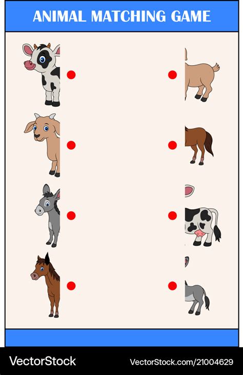 Free Farm Animal Matching Game Printable