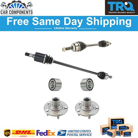 TRQ Front CV Axle Shaft Assembly Wheel Hub Bearing Kit Set 4pc For 06