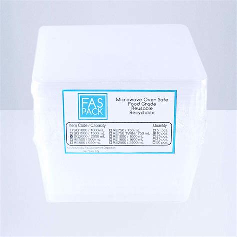 Faspack Microwaveable Sq Ml Square X Pcs Level Five