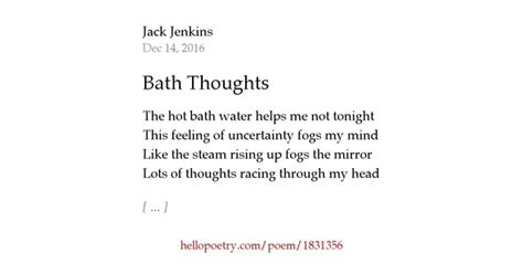 Bath Thoughts By Jack Jenkins Hello Poetry