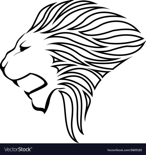 Lion head silhouette Royalty Free Vector Image