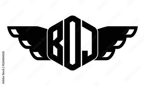 BOJ three-letter butterfly iconic logo design vector template | polygon ...