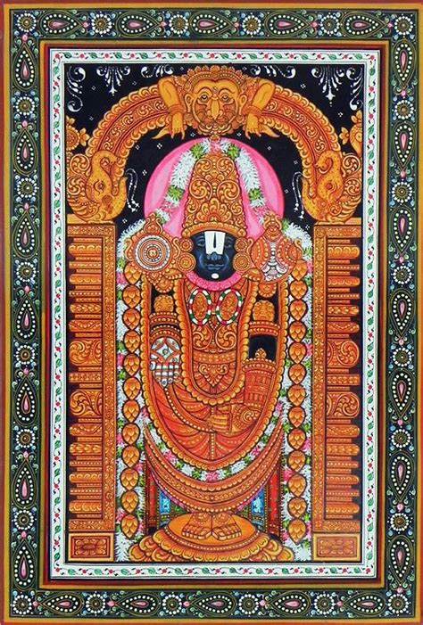 Lord Venkateshwara Orissa Paata Painting On Canvas 19x13 Inches