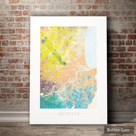 aberdeen map city street map  aberdeen scotland art etsy