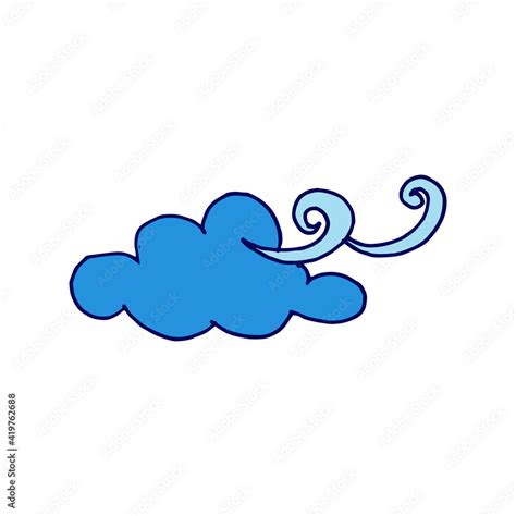 Air Conditions Png Transparent Cute Cartoon Blue Clouds Blowing Clip