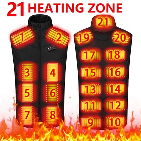 Areas Heated Vest Men Women Heated Jacket Winter Usb Heating Vest