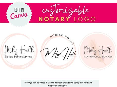 Customizable Notary Logo Design Includes All Three Designs Notary ...