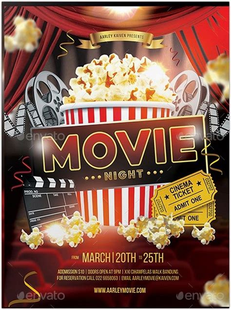 25 Best Movie Night Flyer Templates 2019 Templatefor