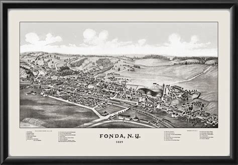 Fonda NY 1889 Restored Map | Vintage City Maps