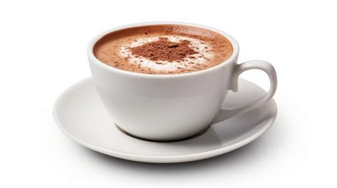 Premium AI Image A Steaming Cup Of Hot Chocolate On A Saucer With Marshmallows