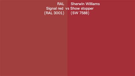 Ral Signal Red Ral 3001 Vs Sherwin Williams Show Stopper Sw 7588 Side By Side Comparison