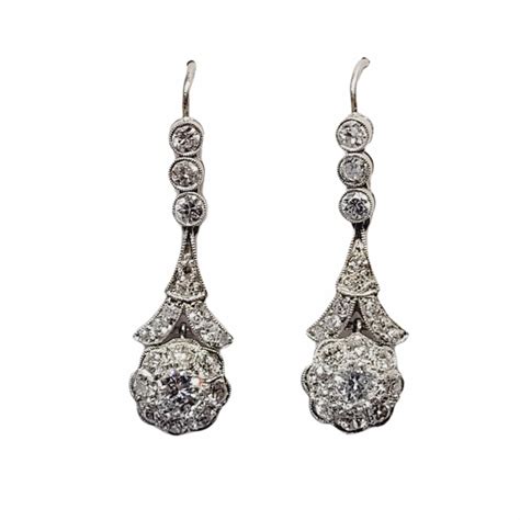 Pair of antique diamond drop earrings | DB Gems