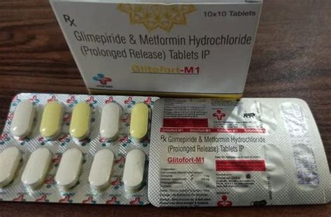 Glimepiride Metformin Tablet Sustained Release Bilayer Glitofort M