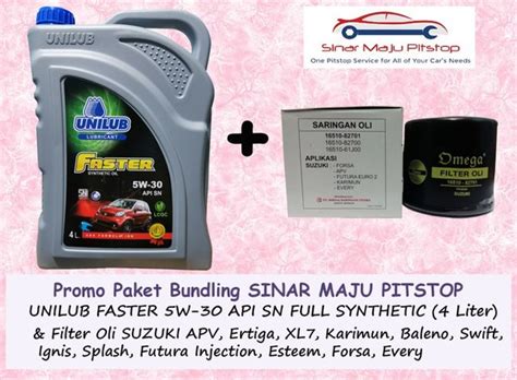 Jual Paket Bundling Oli Mobil UNILUB FASTER 5W 30 API SN Original 4