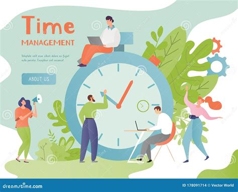 Time Management Concept Vector Illustration, Cartoon Flat Tiny People ...