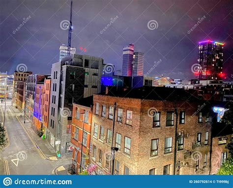 Skyline Night Manchester Views Editorial Stock Image - Image of ...