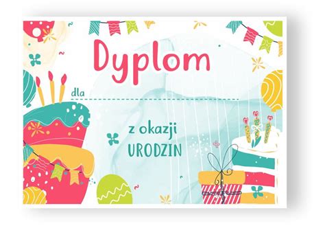 Dyplom Urodzinowy Malowany A4 Kup W Sklepie Online Ponpon Toys