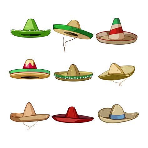 sombrero set cartoon vector illustration 28080019 Vector Art at Vecteezy