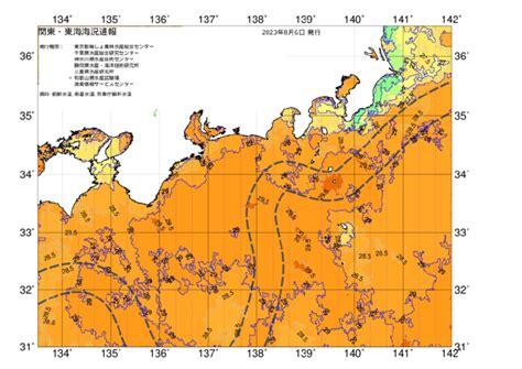 広域版海の天気図2023年8月6日 東京都島しょ農林水産総合センター