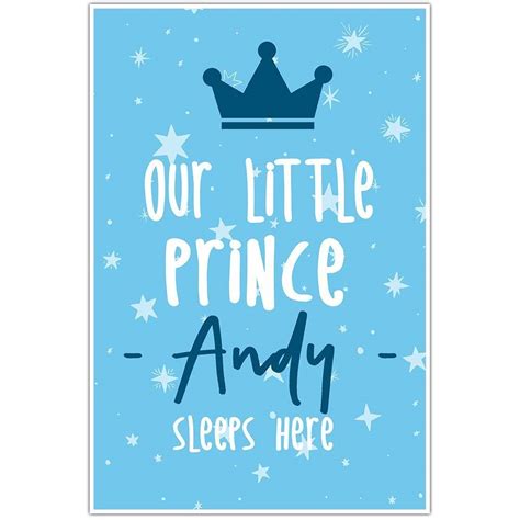 Our Little Prince Sleeps Here Wall Art Poster Handmade Products